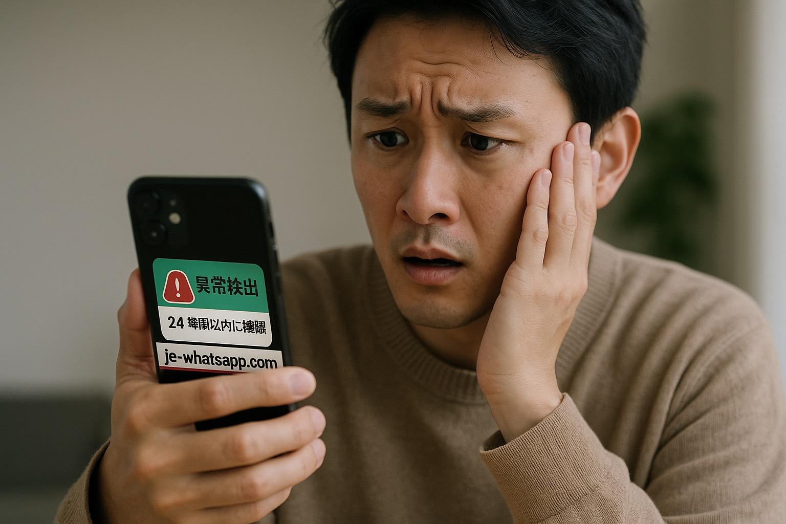 注意喚起】「WhatsAppの異常検出」「24時間以内に確認」— “je-whatsapp